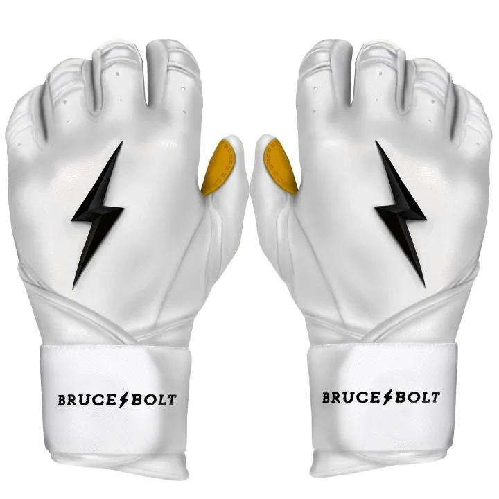 Long Cuff Batting Gloves White|Batting Gloves