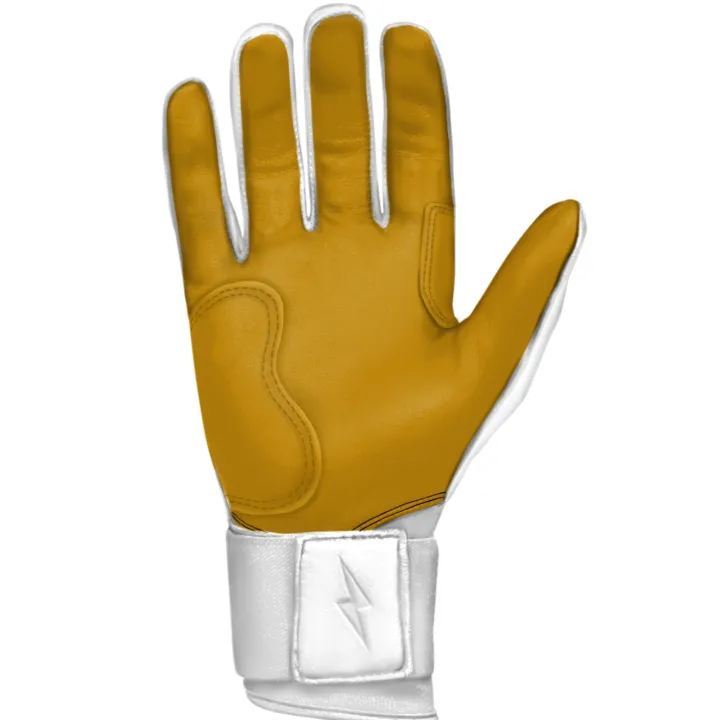 Long Cuff Batting Gloves White|Batting Gloves