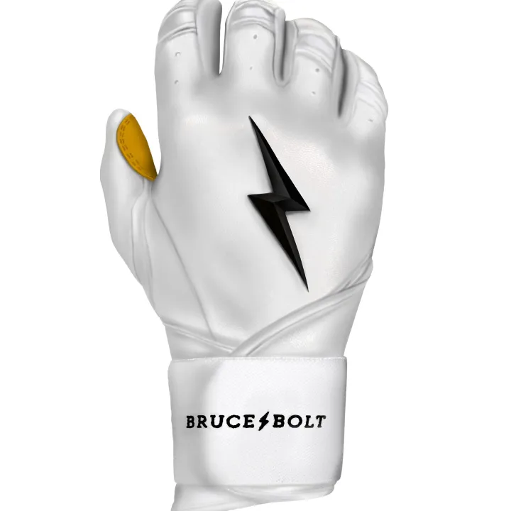 Long Cuff Batting Gloves White|Batting Gloves