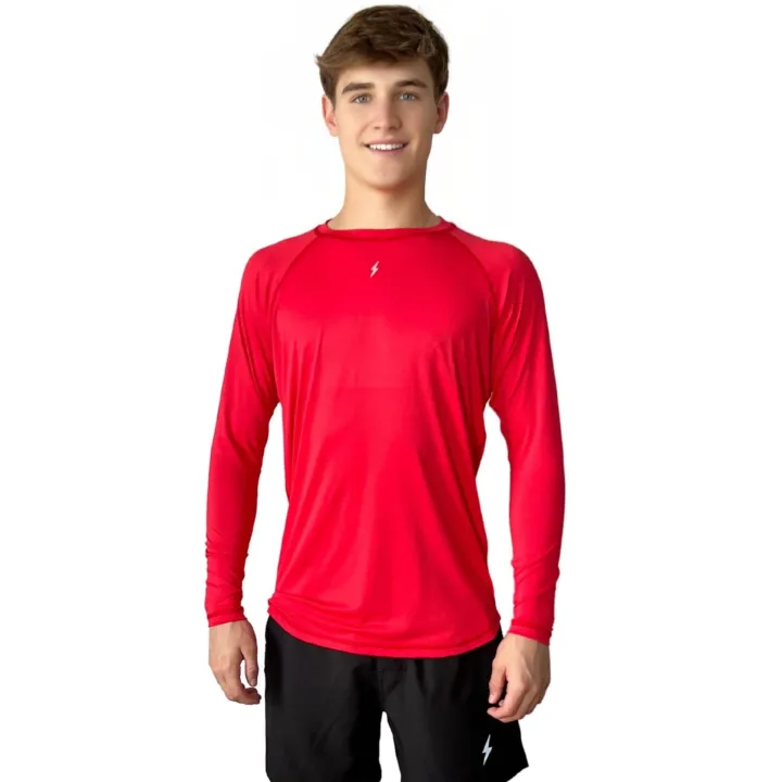 Hot Long Sleeve Performance T-Shirt With Reflective Bolt Performance Tees