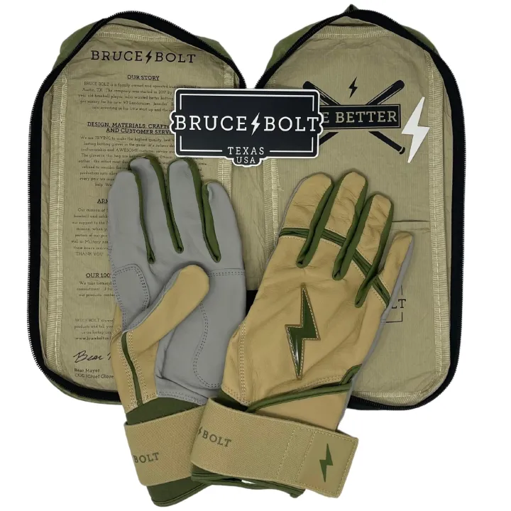 Patriot Series Long Cuff Batting Gloves Specialty|Brown