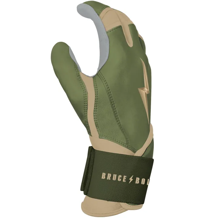 Patriot Series Long Cuff Batting Gloves Specialty|Green