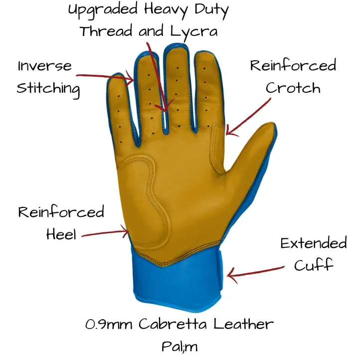 Online Short Cuff Batting Gloves Blue|Batting Gloves